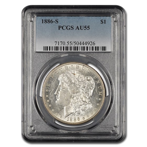 1886-S Morgan Dollar AU-55 PCGS 1886-S Morgan Dollar AU-55 PCGS