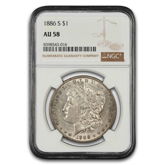 1886-S Morgan Dollar AU-58 NGC