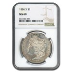 1886-S Morgan Dollar MS-60 NGC