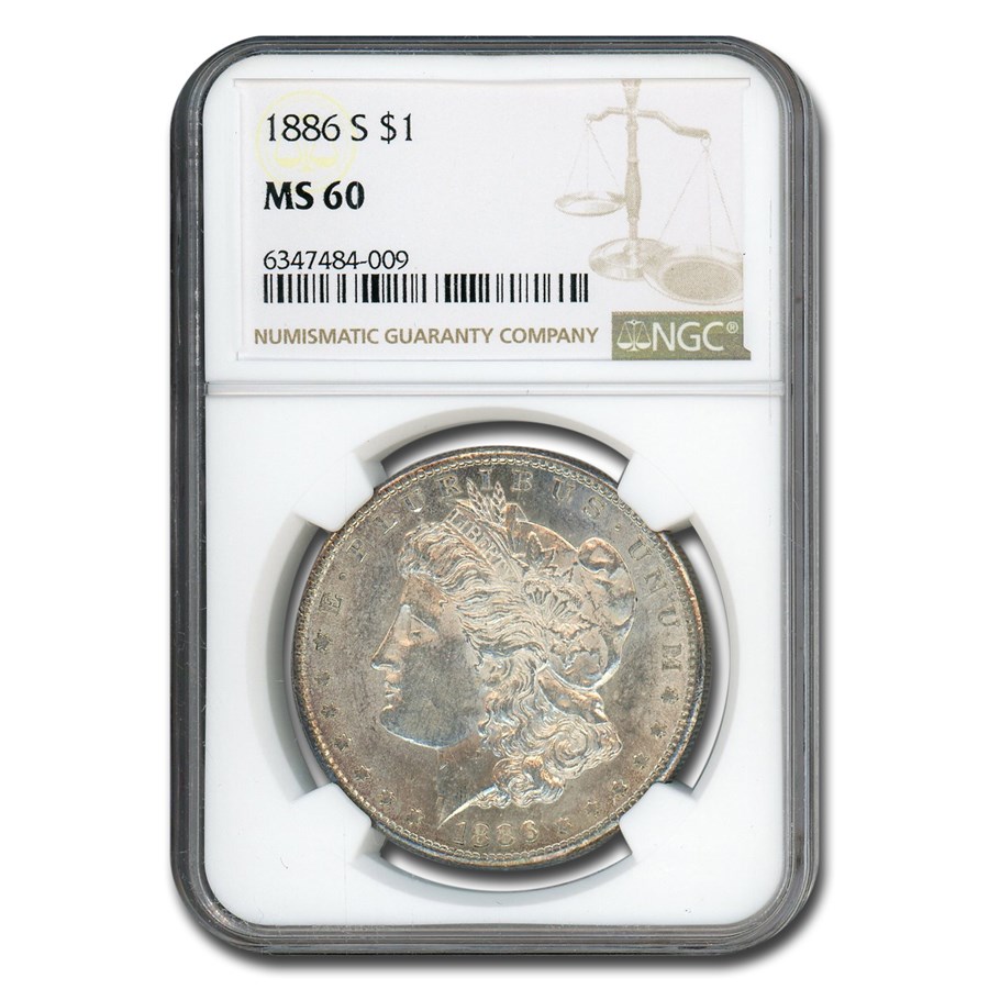 1886-S Morgan Dollar MS-60 NGC