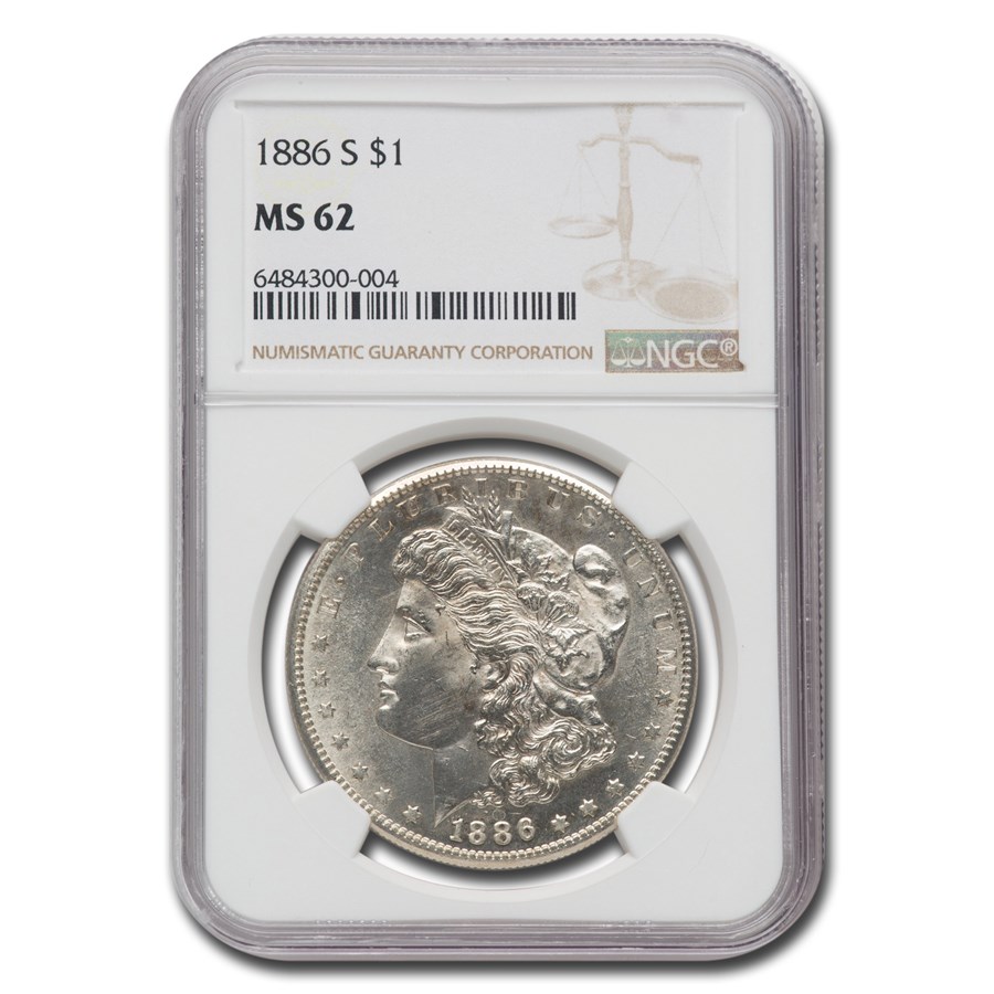 1886-S Morgan Dollar MS-62 NGC