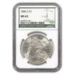 1886-S Morgan Dollar MS-63 NGC (Green Label)