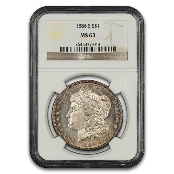 1886-S Morgan Dollar MS-63 NGC (Toned)