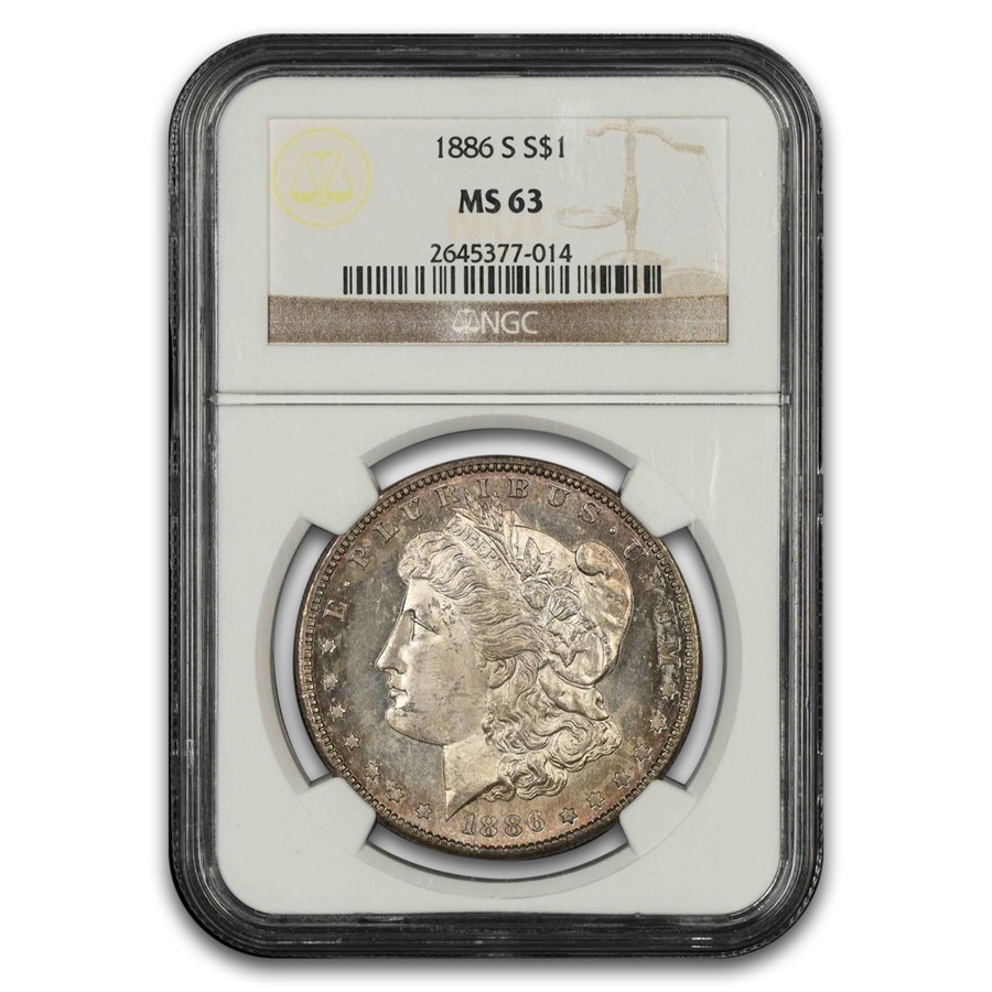 1886-S Morgan Dollar MS-63 NGC (Toned)
