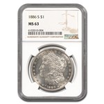 1886-S Morgan Dollar MS-63 NGC