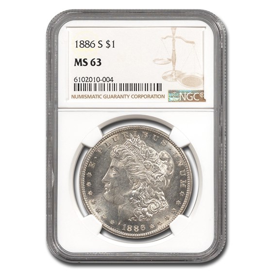 1886-S Morgan Dollar MS-63 NGC 1886-S Morgan Dollar MS-63 NGC