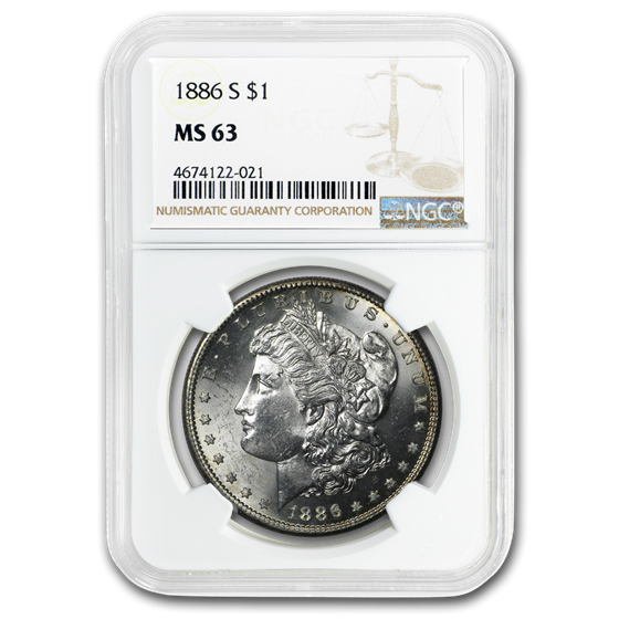 1886-S Morgan Dollar MS-63 NGC 1886-S Morgan Dollar MS-63 NGC