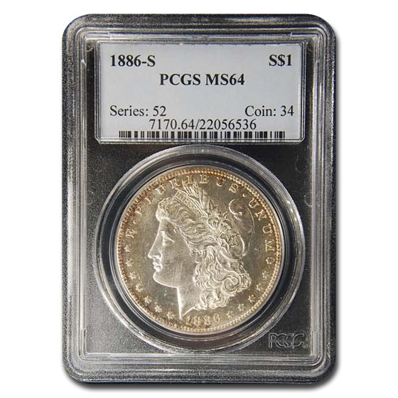 1886-S Morgan Dollar MS-64 PCGS