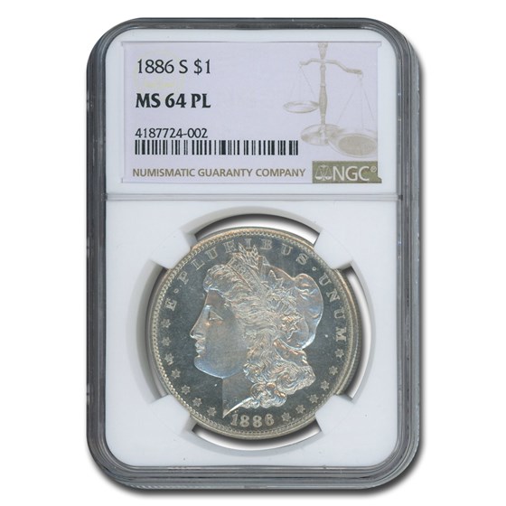 1886-S Morgan Dollar MS-64 PL NGC 1886-S Morgan Dollar MS-64 PL NGC