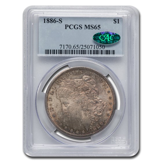 1886-S Morgan Dollar MS-65 PCGS CAC 1886-S Morgan Dollar MS-65 PCGS CAC