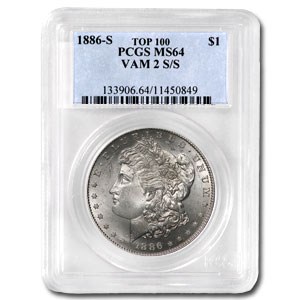 1886-S/S MS-64 PCGS (VAM-2, S/S Repunched Mintmark, Top-100) 1886-S/S MS-64 PCGS (VAM-2, S/S Repunched Mintmark, Top-100)