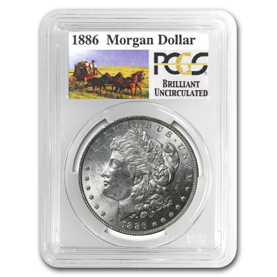1886 Stage Coach Morgan Dollar BU PCGS 1886 Stage Coach Morgan Dollar BU PCGS