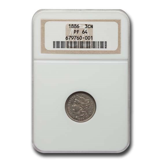 1886 Three Cent Nickel PF-64 NGC 1886 Three Cent Nickel PF-64 NGC