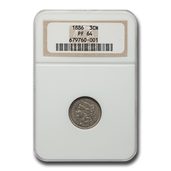 1886 Three Cent Nickel PF-64 NGC 1886 Three Cent Nickel PF-64 NGC