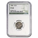 1886 Three Cent Nickel PF-68 NGC (Green Label)