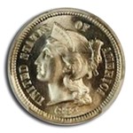 1886 Three Cent Nickel PR-67+ PCGS CAC