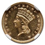 1887 $1 Indian Head Gold MS-62 NGC CAC (PL)