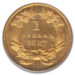 1887 $1 Indian Head Gold MS-63 PCGS
