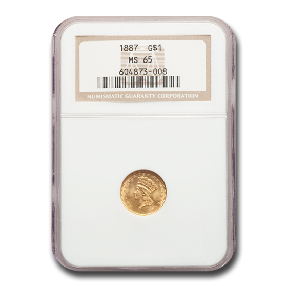 1887 $1 Indian Head Gold MS-65 NGC 1887 $1 Indian Head Gold MS-65 NGC