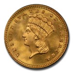 1887 $1 Indian Head Gold MS-68 PCGS CAC