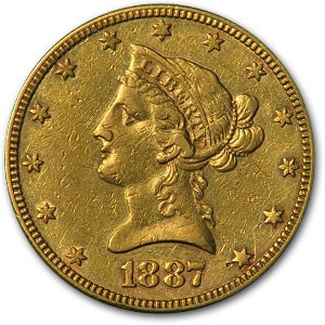 1887 $10 Liberty Gold Eagle (Cleaned) 1887 $10 Liberty Gold Eagle (Cleaned)