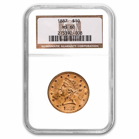 1887 $10 Liberty Gold Eagle MS-60 NGC