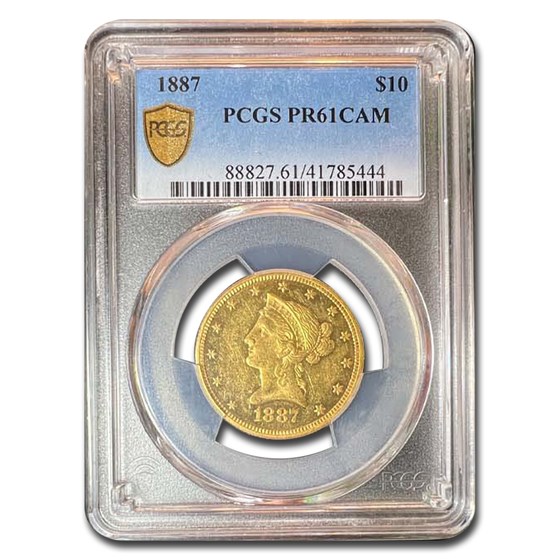 1887 $10 Liberty Gold Eagle PR-61 Cameo PCGS 1887 $10 Liberty Gold Eagle PR-61 Cameo PCGS