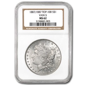 1887/1887 MS-62 NGC (VAM-5, Doubled Date, Top-100) 1887/1887 MS-62 NGC (VAM-5, Doubled Date, Top-100)
