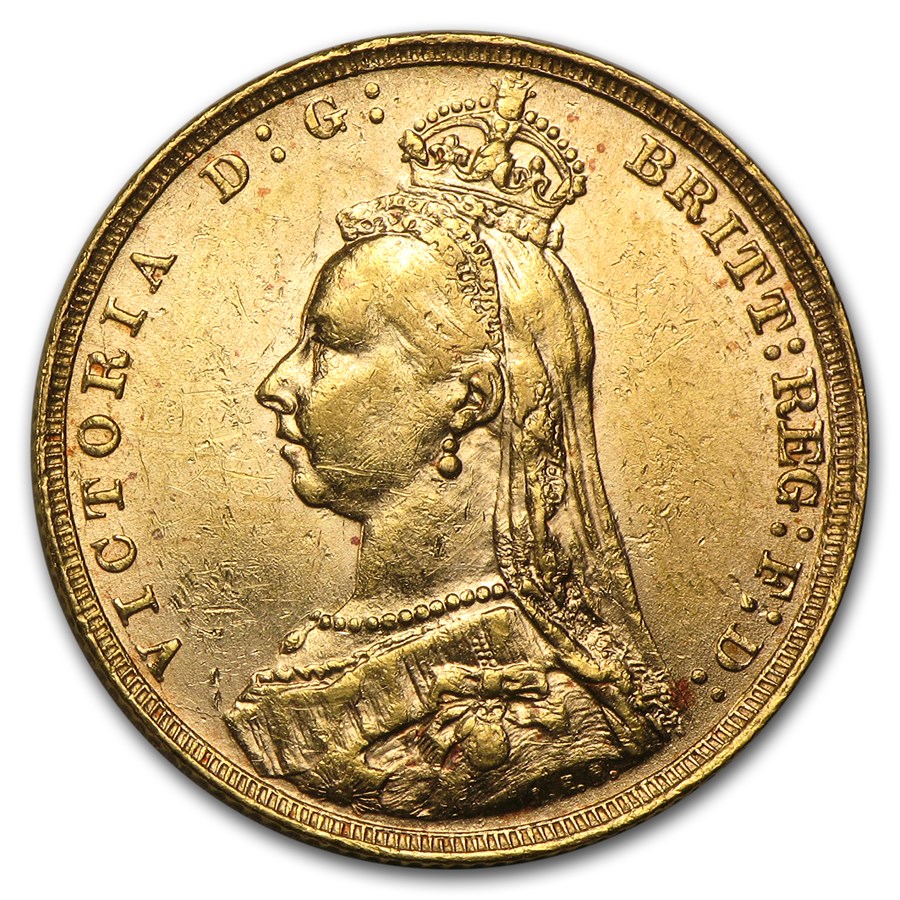 1887-1892 Great Britain Gold Sovereign Victoria Jubilee BU