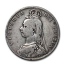1887-1892 Great Britain Silver Half Crown Victoria Avg Circ