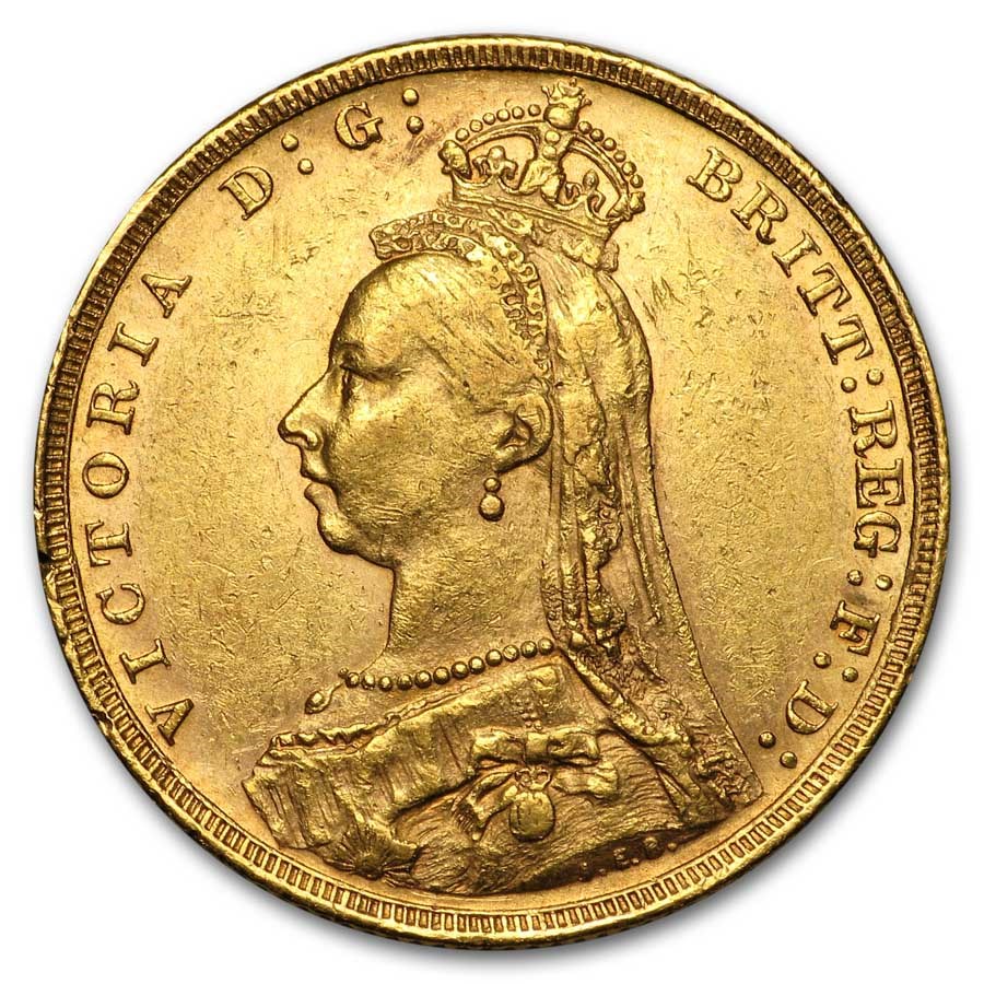1887-1893 Australia Gold Sovereign Victoria Jubilee AU