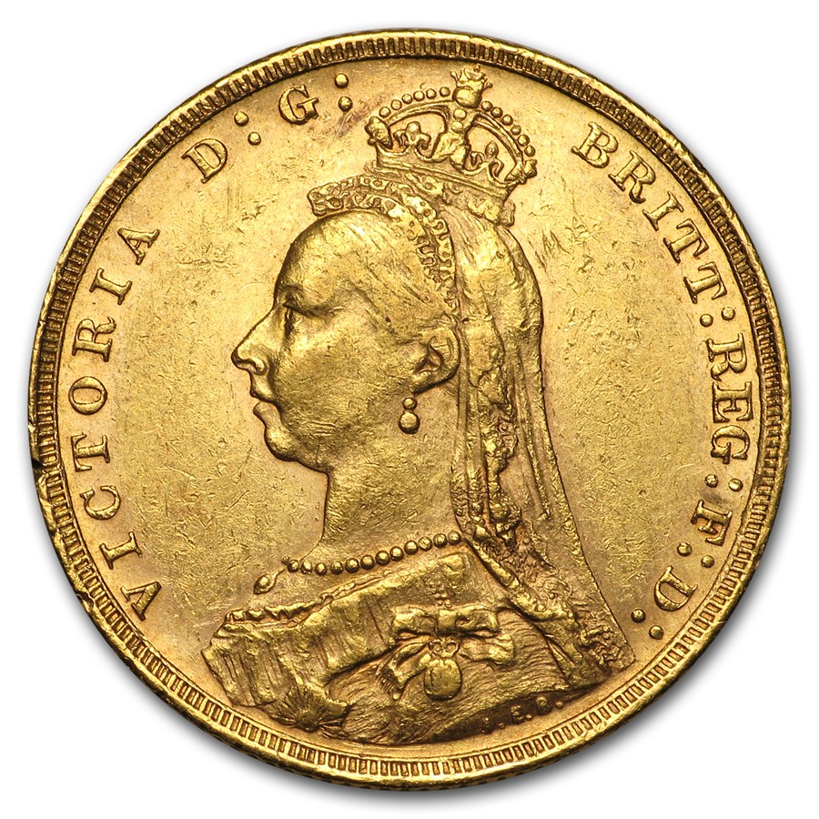 1887-1893-M Australia Gold Sovereign Victoria Jubilee AU