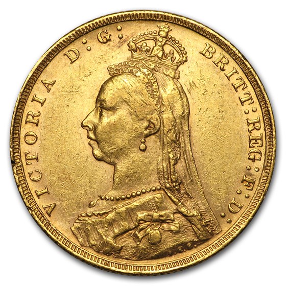 1887-1893-M Australia Gold Sovereign Victoria Jubilee AU 1887-1893-M Australia Gold Sovereign Victoria Jubilee AU