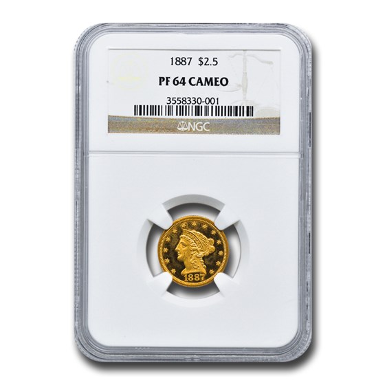 1887 $2.50 Liberty Gold Quarter Eagle PF-64 Cameo NGC
