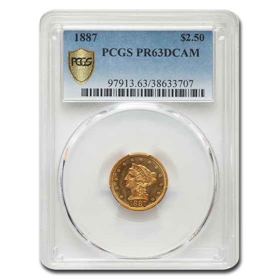 1887 $2.50 Liberty Gold Quarter Eagle PR-63 DCAM PCGS 1887 $2.50 Liberty Gold Quarter Eagle PR-63 DCAM PCGS