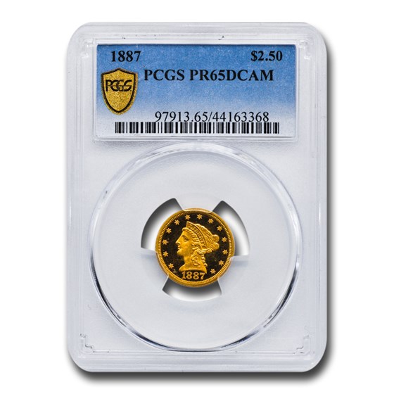 1887 $2.50 Liberty Gold Quarter Eagle PR-65 DCAM PCGS
