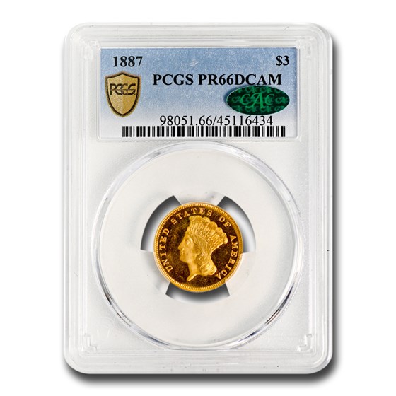 1887 $3 Gold Princess PR-66 DCAM PCGS 1887 $3 Gold Princess PR-66 DCAM PCGS