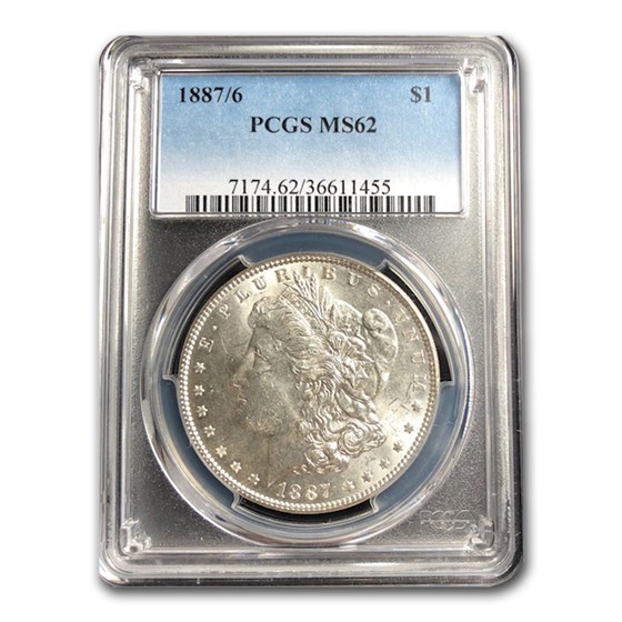 1887/6 Morgan Dollar MS-62 PCGS 1887/6 Morgan Dollar MS-62 PCGS