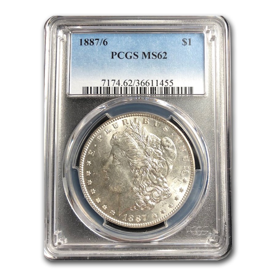 1887/6 Morgan Dollar MS-62 PCGS