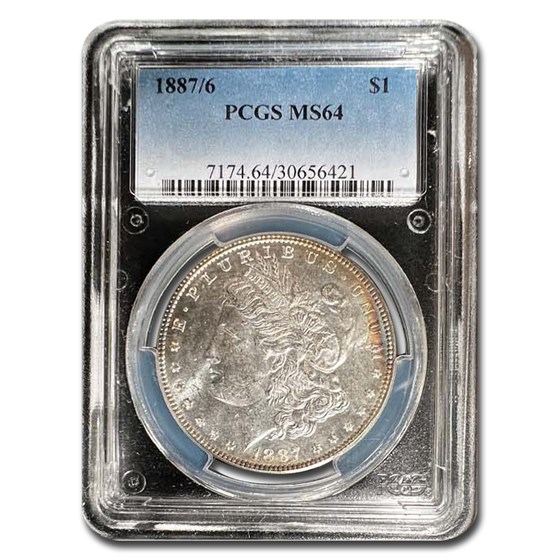 1887/6 Morgan Dollar MS-64 PCGS 1887/6 Morgan Dollar MS-64 PCGS