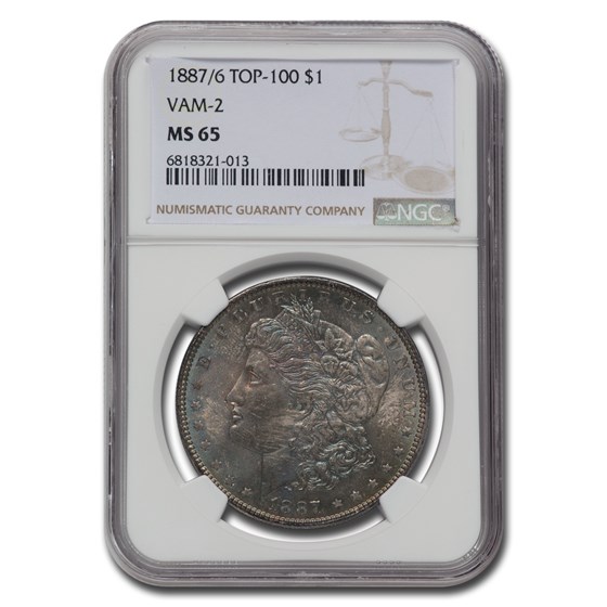 1887/6 Morgan Dollar MS-65 NGC (VAM-2) 1887/6 Morgan Dollar MS-65 NGC (VAM-2)