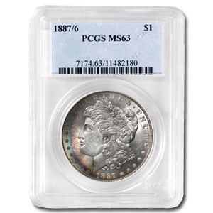 1887/6 MS-63 PCGS (VAM-2, Crescent Toned, Top-100) 1887/6 MS-63 PCGS (VAM-2, Crescent Toned, Top-100)