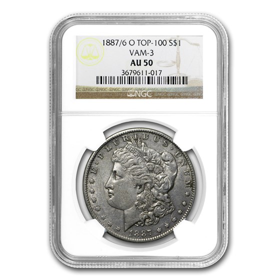 1887/6-O Morgan Silver Dollar AU-50 NGC 1887/6-O Morgan Silver Dollar AU-50 NGC