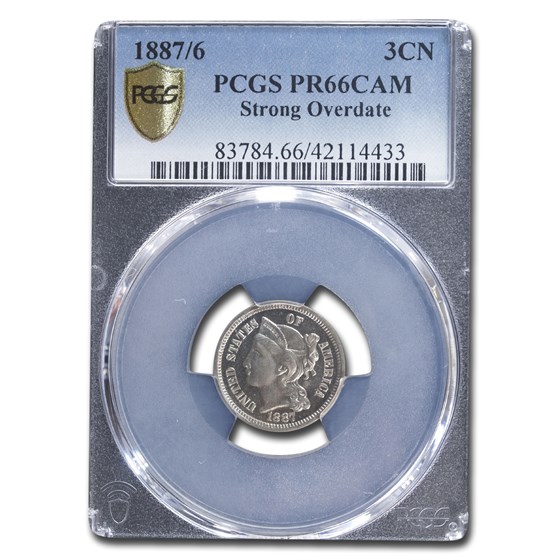 1887/6 Three Cent Nickel PR-66 Cameo PCGS 1887/6 Three Cent Nickel PR-66 Cameo PCGS