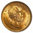 1887 EB Sweden Gold 20 Kronor Oscar II MS-64 NGC