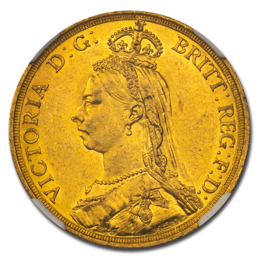 Buy 1887 Great Britain Gold 2 Pounds Victoria MS60 NGC APMEX