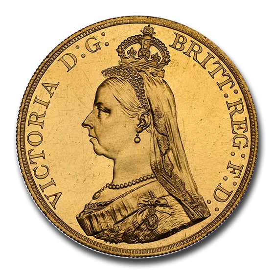 1887 Great Britain Gold 5 Pounds Victoria MS-65 NGC