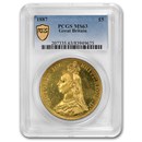 1887 Great Britain Gold Five Pounds Victoria MS-63 PCGS