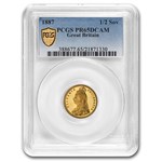 1887 Great Britain Gold Half Sovereign PR-65 DCAM PCGS