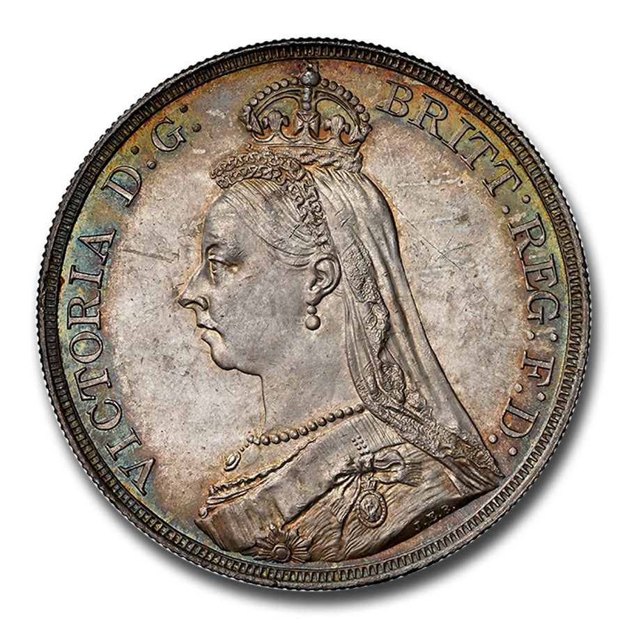 1887 Great Britain Silver Crown Victoria MS-64+ NGC